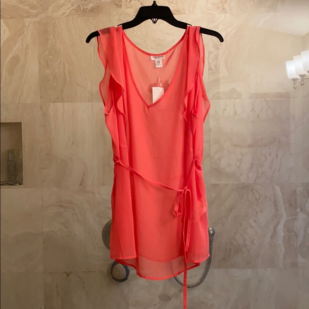 Maternity tie-belt silk blouse